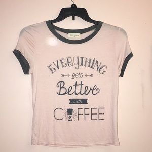 Light pink Coffee themed tee